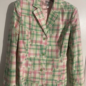 Lilly Pulitzer Pink and Green Plaid Blazer
Like New.  I wore it once